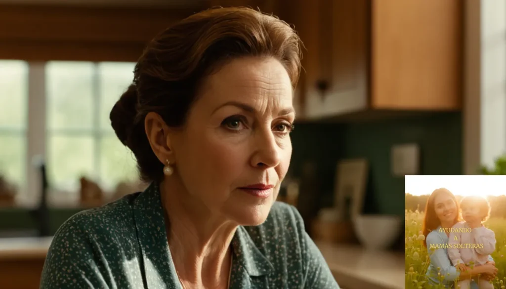 Ahorro para madres solteras: La imagen debe mostrarse: una madre de mediana edad en su cocina