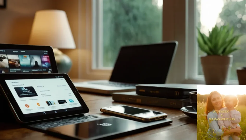 Aplicaciones de ahorro con código de descuento en tiendas: "La imagen debe mostrar la pantalla de un dispositivo móvil que muestra varias" Aplicaciones de Ahorro "(ahorro de aplicaciones) en una mesa junto a una billetera que se repleta de efectivo