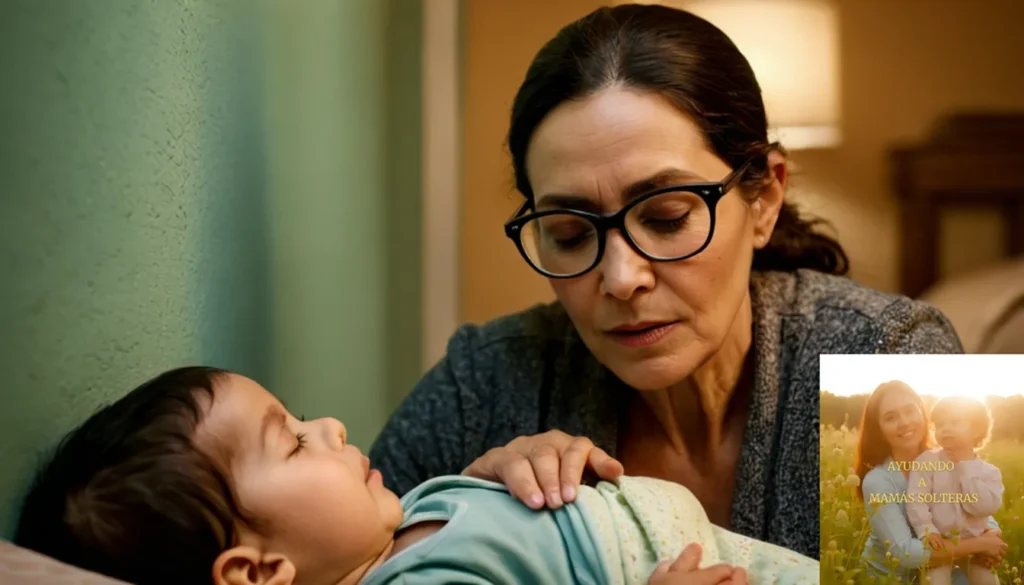 Ayuda para Madres Solteras Vulnerables: La imagen debe mostrarse: una fotografía conmovedora de un frágil y con gafas Madres Soltera de unos 30 años