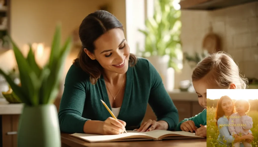 Ayudas para familias monoparentales economía doméstica: La imagen debe mostrarse: una fotografía de tonos cálidos de una madre soltera de unos 30 años