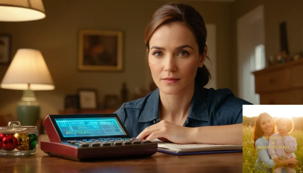 Calculadora financiera para madres solteras: La imagen debe mostrar a una mujer real de unos 30 años