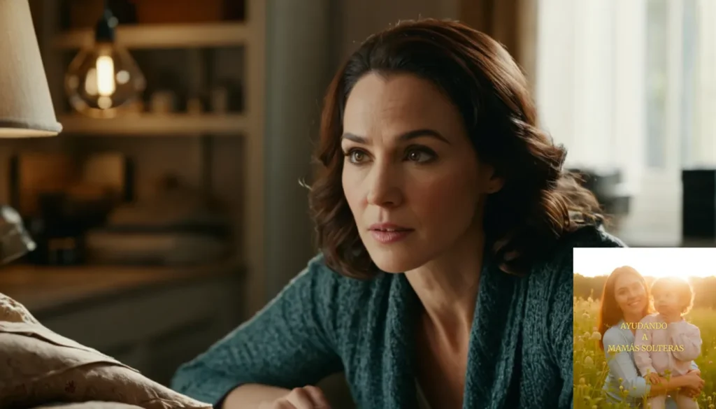 Economía Circular para Madres Solteras: "La imagen debe mostrar una fotografía cálida e íntima de una madre soltera de unos 30 años