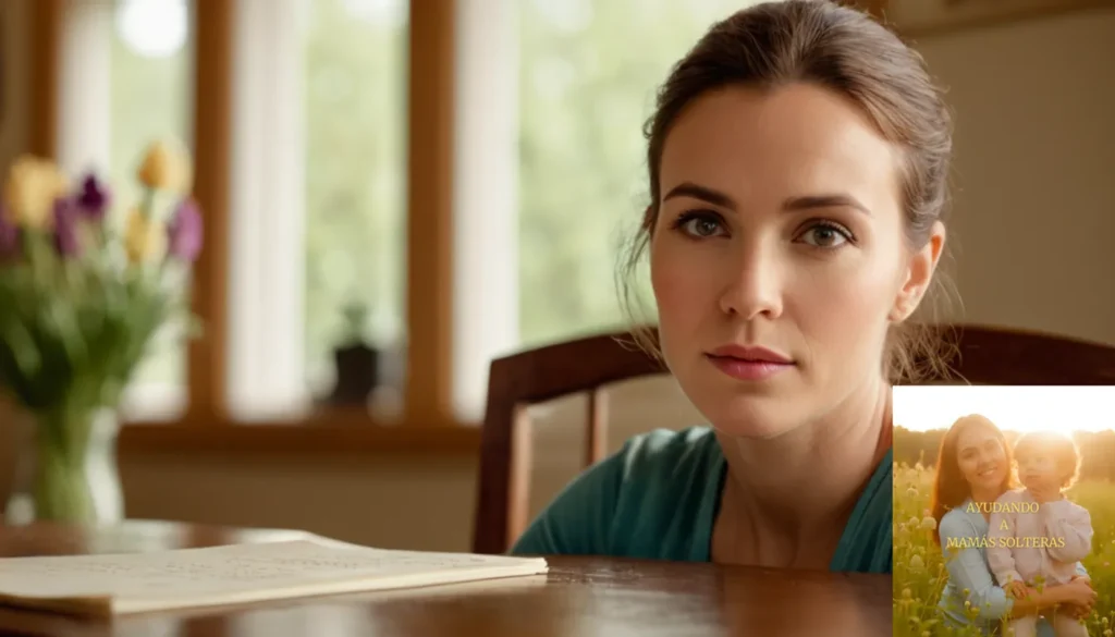 Estrategias de gestión del tiempo eficientes para madres solteras: La imagen debe mostrar a una joven madre de unos 30 años