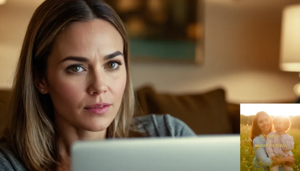 Finanzas Digitales Monoparentales: La imagen debe mostrar a una madre soltera de unos 30 años