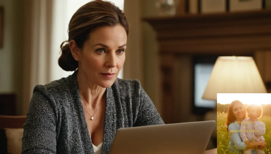 Invirtiendo con pocos recursos para madres solteuras: La imagen debe mostrar a una mujer de mediana edad de unos 40 años