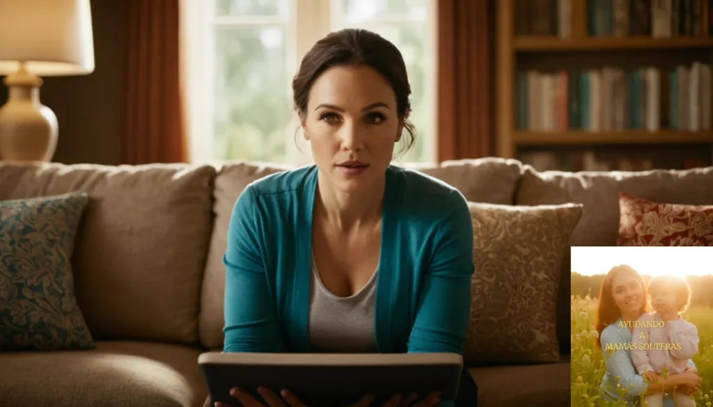 Madres Solteras con Rentas Bajas: "La imagen debería mostrarse: una madre soltera de unos 30 años se sienta en un sofá desgastado