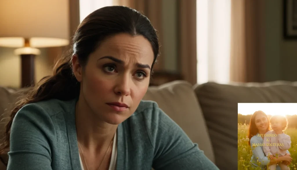 Negociar deudas para madres solteras en situación económica difícil: "La imagen debe mostrar a una madre soltera cansada de unos 30 años sentada en un sofá desgastado en medio de una sala de estar modesta pero desordenada