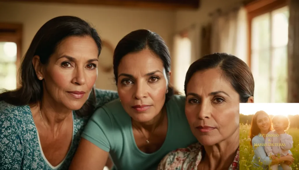 Optimización Económica Familia Monoparental: "La imagen debe mostrar una fotografía de una familia latinoamericana multigeneracional cálida y diversa de cinco