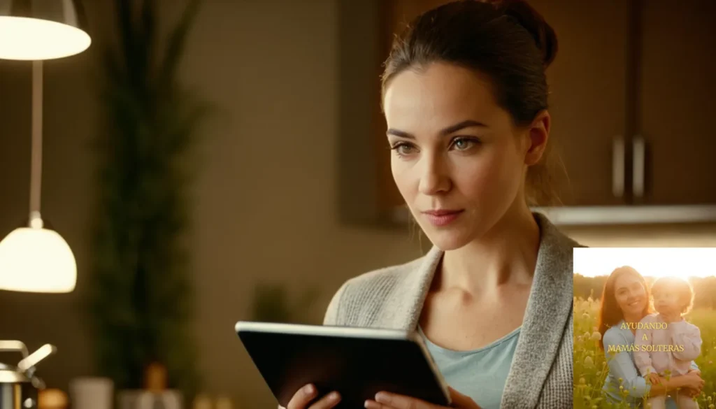 Reducción de gastos en transporte para madres solteras: La imagen debe mostrar un retrato cálido y relatable de una joven madre soltera de unos 30 años
