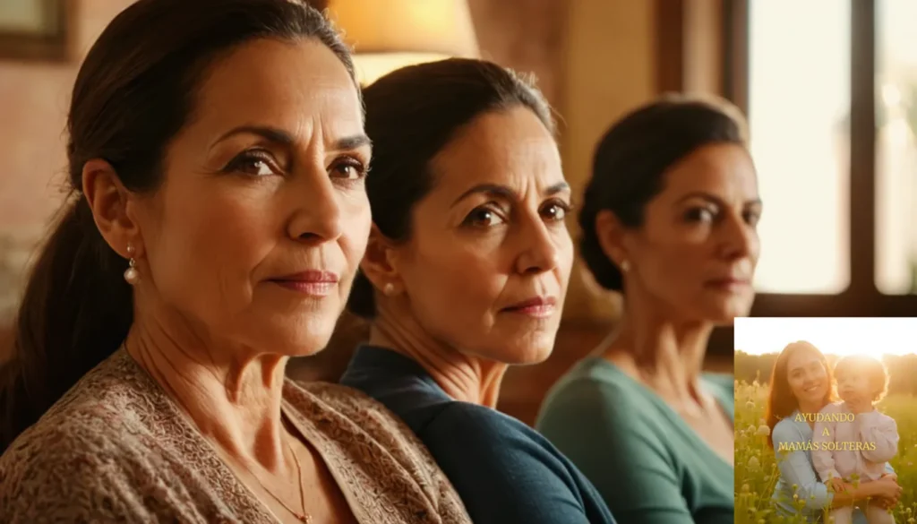 Subvenciones para madres solteras en España en 2025: La imagen debe mostrar un retrato cálido e íntimo de dos madres diversas