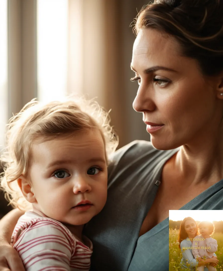 The image should show a warm and intimate moment of a single mother gently tending to her young child's scrape on their knee, with a concerned expression on her face, set against the soft textures of a cozy living room with sunlight peeking through the window.