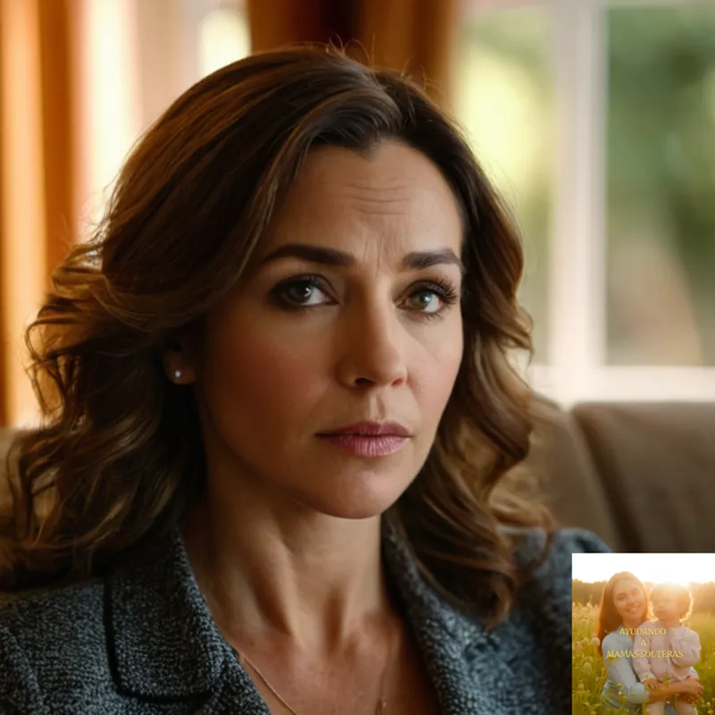 The image should show a single mother in her mid-30s, sitting on a worn couch in a modest living room, surrounded by financial documents and a few personal care items, her face etched with worry as she stares at an unemployment notice on the coffee table, natural light filtering through a grimy window.