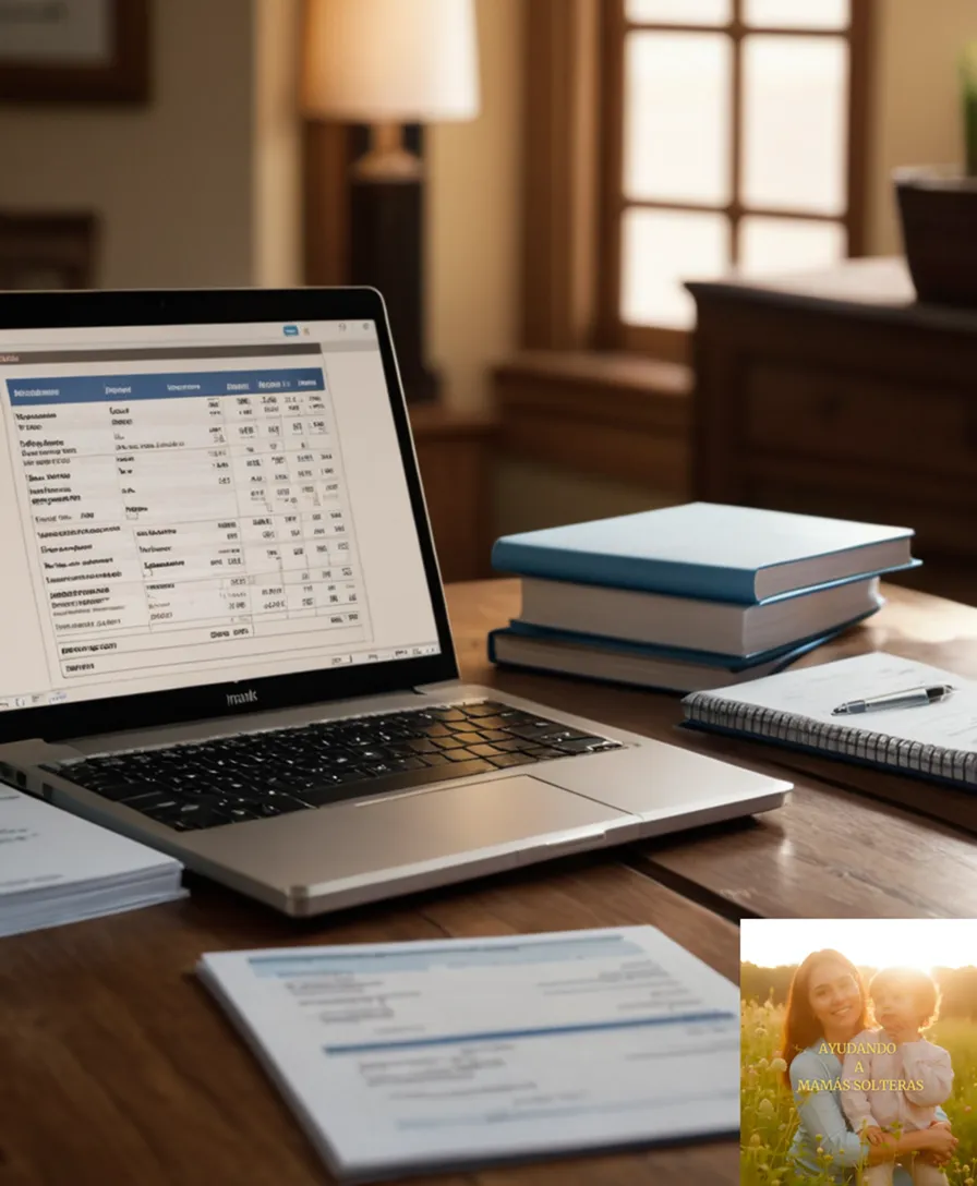 The image should show a close-up of an open laptop screen displaying a digital spreadsheet with columns labeled