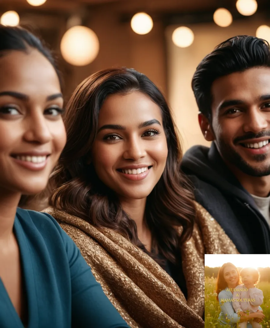 The image should show a diverse group of three people from different ethnicities sitting in a cozy community space, surrounded by earthy tones and natural textures, smiling as they engage in a vibrant discussion, emphasizing the communal aspect of exchanging services and talents.